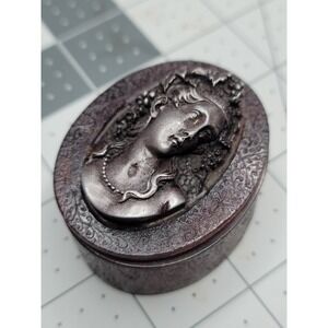 c1890 TP Danbiere Paris exposition Amber Resin Bakelite carved cameo box grapes